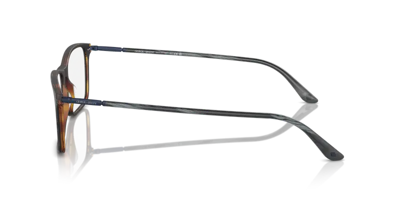 Giorgio Armani Uomo AR7037 5570 Montature da vista Acetato Grigio Trasparente Squadrata Normale miniatura 3