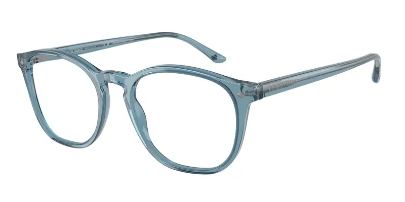 Giorgio Armani Uomo AR7074 6071 Montature da vista Acetato Blu Trasparente Pantos Normale
