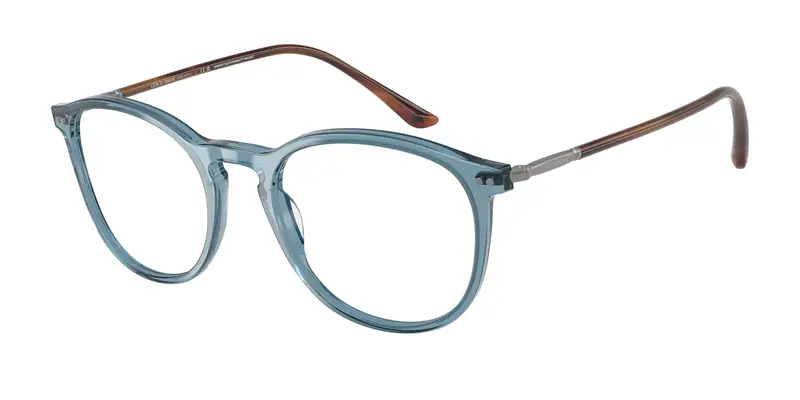 Giorgio Armani Uomo AR7125 6071 Montature da vista Acetato Blu Trasparente Pantos Normale