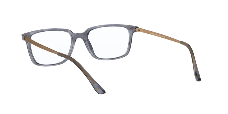 Giorgio Armani Uomo AR7183 5567 Montature da vista Acetato Blu Trasparente Squadrata Normale miniatura 3