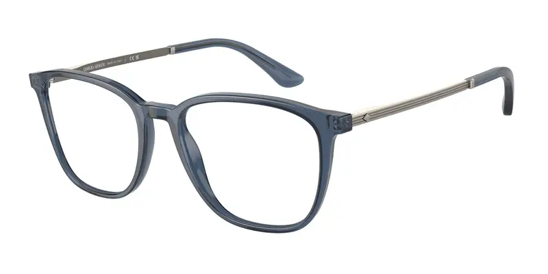 Giorgio Armani Uomo AR7250 6035 Montature da vista Acetato Blu Trasparente Squadrata Normale