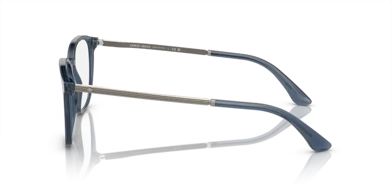 Giorgio Armani Uomo AR7250 6035 Montature da vista Acetato Blu Trasparente Squadrata Normale miniatura 3