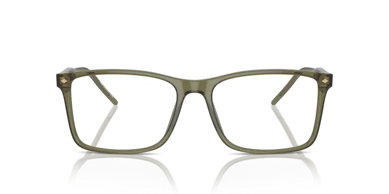 Giorgio Armani Uomo AR7258 6074 Montature da vista Acetato Verde Trasparente Squadrata Normale miniatura 2