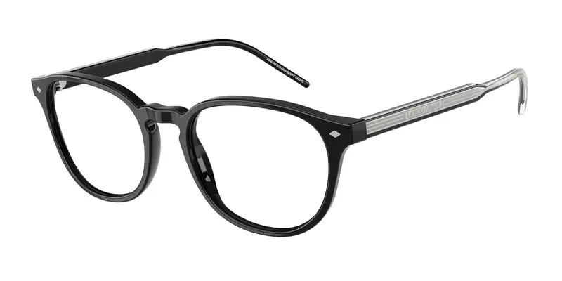 Uomo AR7259 5875 Montature da vista Acetato Nero Trasparente Pantos Normale
