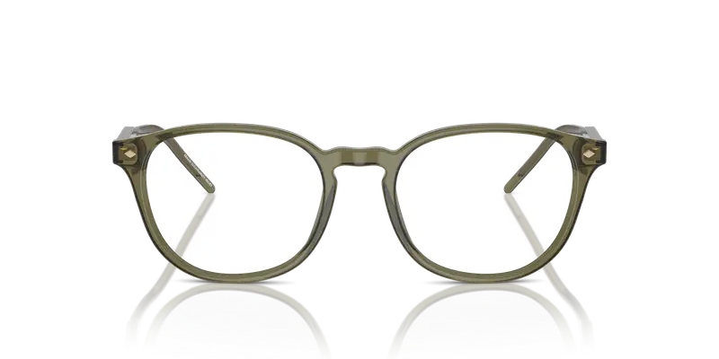 Giorgio Armani Uomo AR7259 6074 Montature da vista Acetato Verde Trasparente Pantos Normale miniatura 2