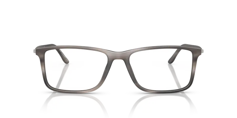 Giorgio Armani Uomo AR7261 6166 Montature da vista Acetato Grigio Trasparente Squadrata Normale miniatura 2