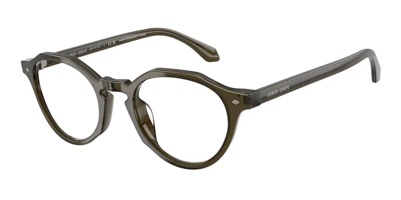 Giorgio Armani Uomo AR7264U 6169 Montature da vista Acetato Verde Trasparente Pantos Normale