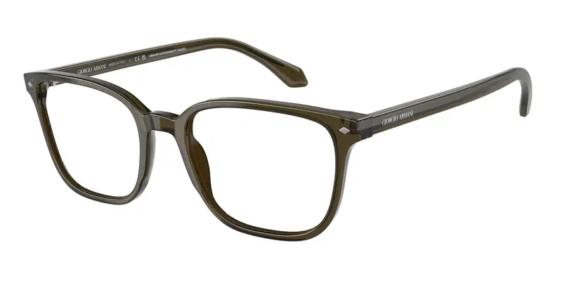 Giorgio Armani Uomo AR7265 6169 Montature da vista Acetato Verde Trasparente Pillow Normale