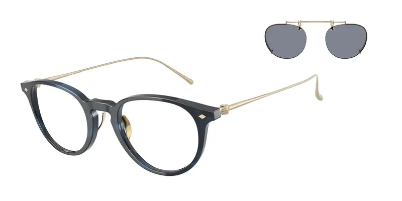 Giorgio Armani Uomo AR7270T  6209 Montature da vista Acetato Blu Trasparente Pantos Normale