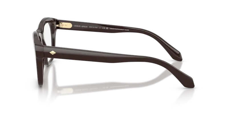Giorgio Armani Uomo AR7273 6220 Montature da vista Acetato Marrone Trasparente Pillow Normale miniatura 3