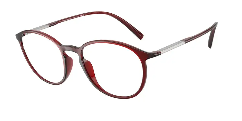 Giorgio Armani Uomo AR7275U 6237 Montature da vista Iniettato Rosso Trasparente Pantos Normale