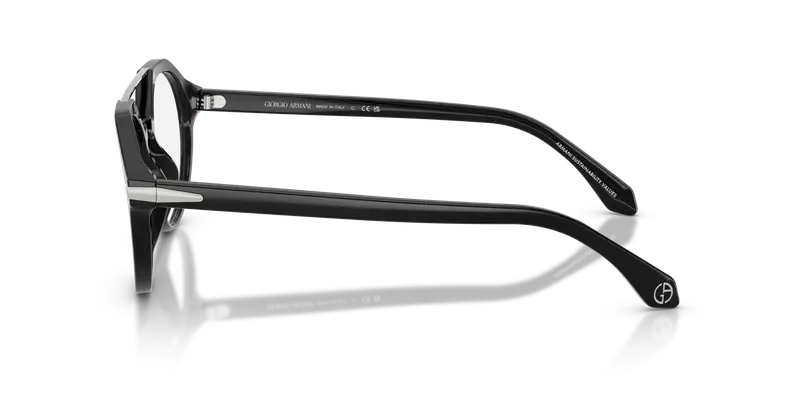 Giorgio Armani Uomo AR7278U 5075 Montature da vista Acetato Nero Trasparente Rotonda Normale miniatura 3