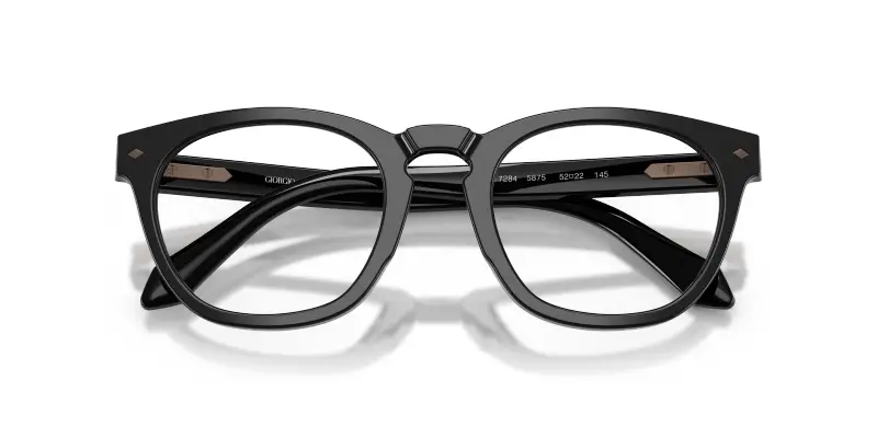 Uomo AR7284 5875 Montature da vista Acetato Nero Trasparente Rotonda Normale miniatura 2