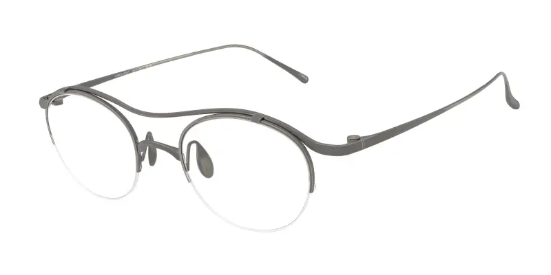 Uomo Giorgio Armani AR5158T 3356 Montature da vista Titanio Grigio Trasparente Rotonda Normale