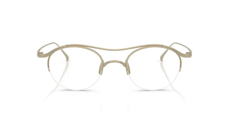 Uomo Giorgio Armani AR5158T 3408 Montature da vista Titanio Oro Trasparente Rotonda Normale miniatura 3