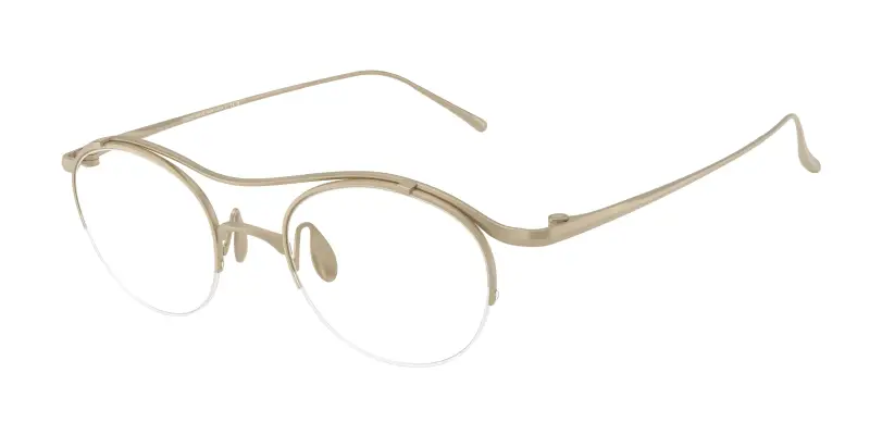 Uomo Giorgio Armani AR5158T 3408 Montature da vista Titanio Oro Trasparente Rotonda Normale
