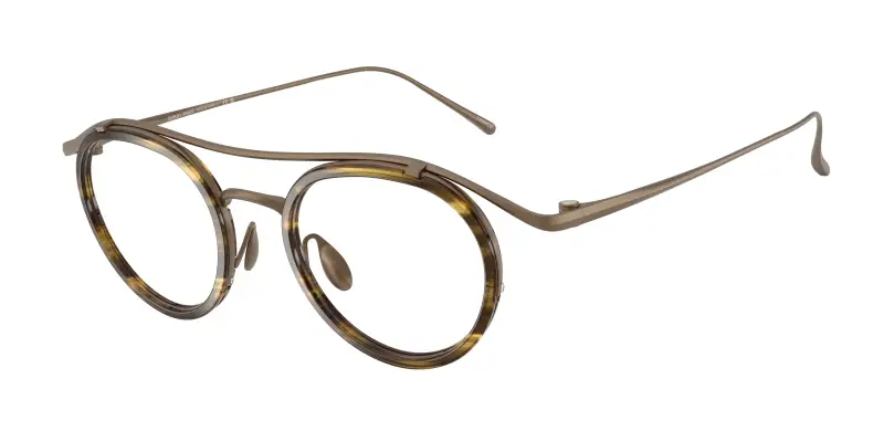 Uomo Giorgio Armani AR5166T 3429 Montature da vista Titanio Oro Trasparente Pantos Normale