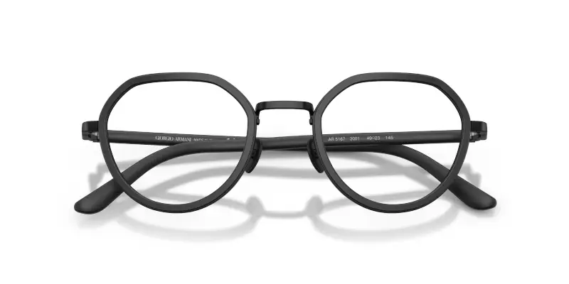 Uomo Giorgio Armani AR5167 3001 Montature da vista Metallo Nero Trasparente Rotonda Normale miniatura 2