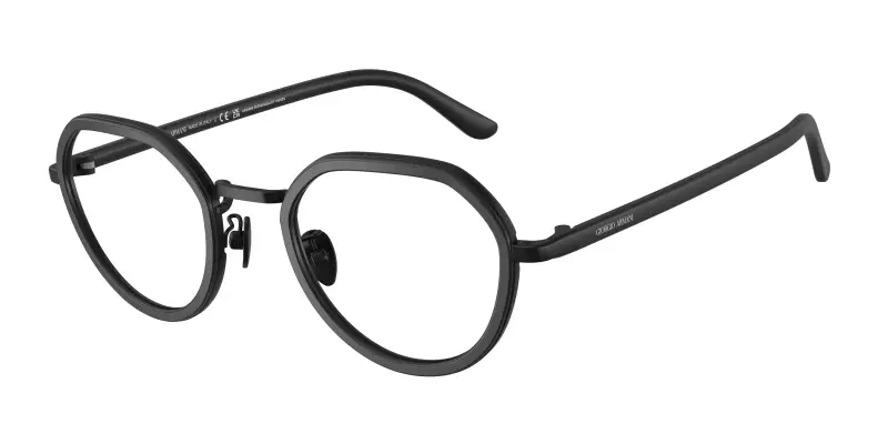 Uomo Giorgio Armani AR5167 3001 Montature da vista Metallo Nero Trasparente Rotonda Normale