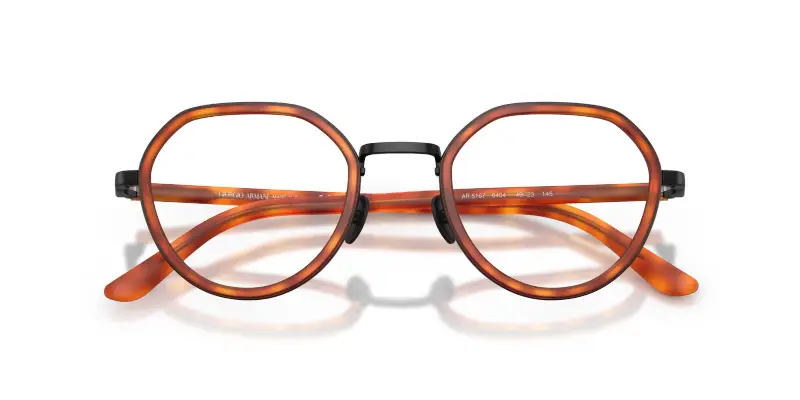 Uomo Giorgio Armani AR5167 6404 Montature da vista Metallo Marrone Trasparente Rotonda Normale miniatura 2