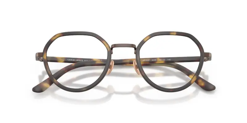 Uomo Giorgio Armani AR5167 6405 Montature da vista Metallo Giallo Trasparente Rotonda Normale miniatura 2