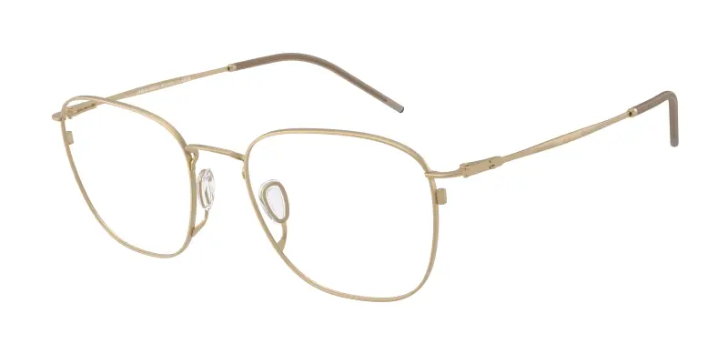 Uomo Giorgio Armani AR5168 3002 Montature da vista Metallo Oro Trasparente Pillow Normale