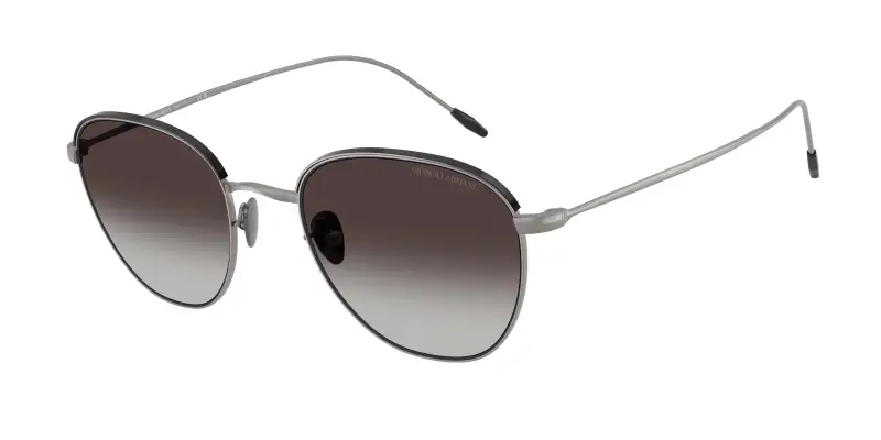 Uomo Giorgio Armani AR6048 34408G Occhiali da sole Acciaio Grigio Grigio Squadrata Normale Sfumato