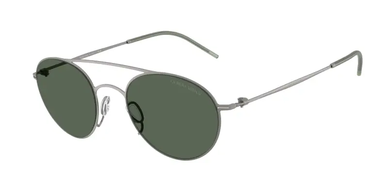 Uomo Giorgio Armani AR6169 300371 Occhiali da sole Metallo Grigio Verde Rotonda Normale