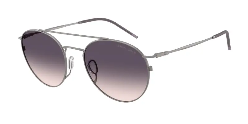 Uomo Giorgio Armani AR6183 300336 Occhiali da sole Metallo Grigio Rosa Rotonda Normale Sfumato
