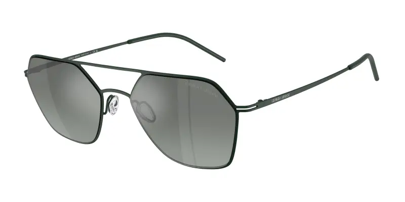 Uomo Giorgio Armani AR6185 34362A Occhiali da sole Metallo Verde Verde Squadrata Specchiate