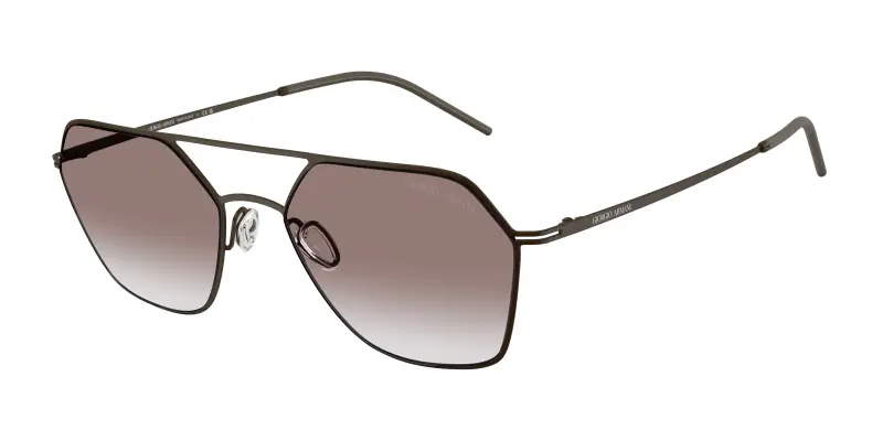Uomo Giorgio Armani AR6185 343813 Occhiali da sole Metallo Marrone Marrone Squadrata Normale Sfumato
