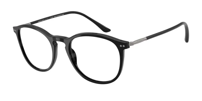 Uomo Giorgio Armani AR7125 5009 Montature da vista Acetato Nero Trasparente Pantos Normale