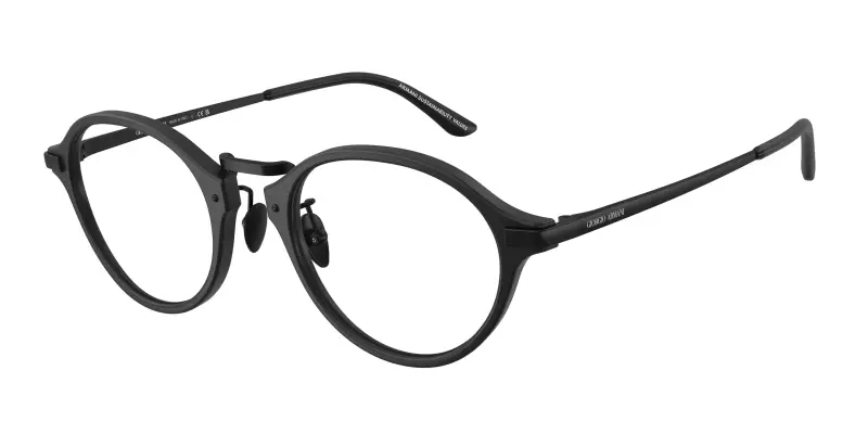 Uomo Giorgio Armani AR7287 5009 Montature da vista Acetato Nero Trasparente Pantos Normale