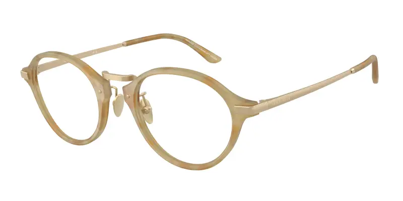 Uomo Giorgio Armani AR7287 6300 Montature da vista Acetato Beige Trasparente Pantos Normale