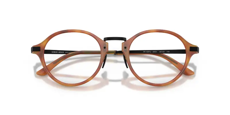 Uomo Giorgio Armani AR7287 6404 Montature da vista Acetato Marrone Trasparente Pantos Normale miniatura 2