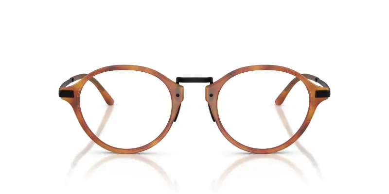 Uomo Giorgio Armani AR7287 6404 Montature da vista Acetato Marrone Trasparente Pantos Normale miniatura 3