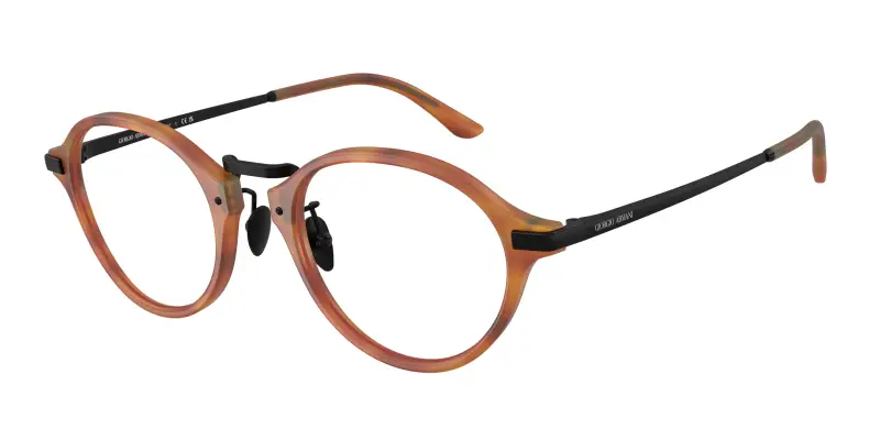 Uomo Giorgio Armani AR7287 6404 Montature da vista Acetato Marrone Trasparente Pantos Normale