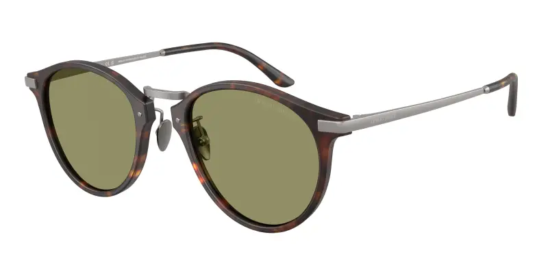 Uomo Giorgio Armani AR8250 640353 Occhiali da sole Acetato Tartaruga Verde Pantos Normale