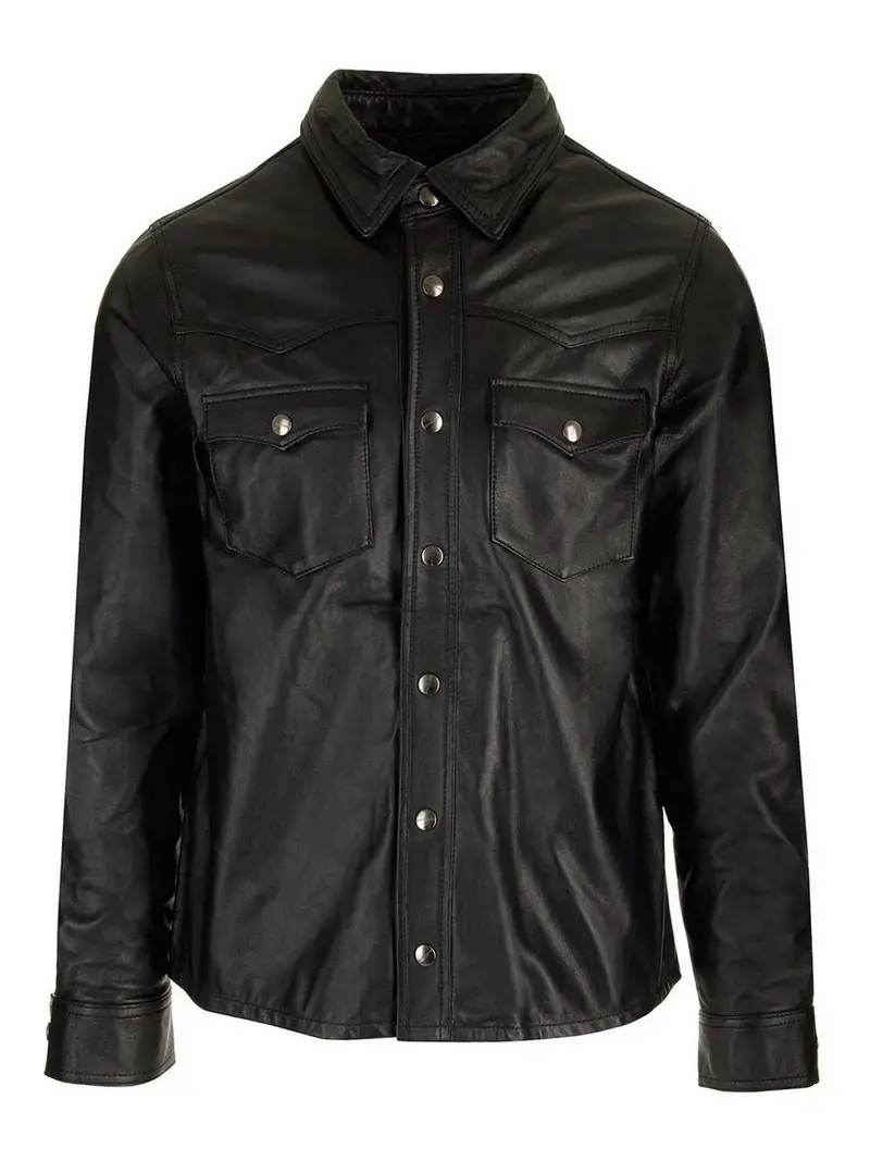 Camicia in pelle nera Nero