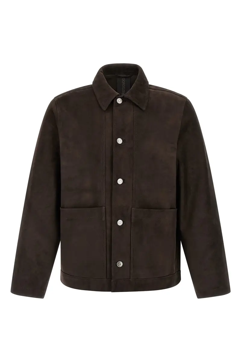 Giacca Suede Fiore Marrone