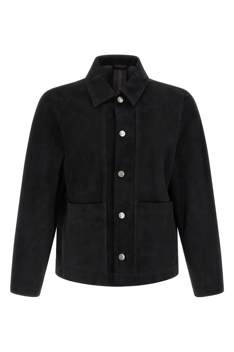 Giacca Suede Fiore Nero