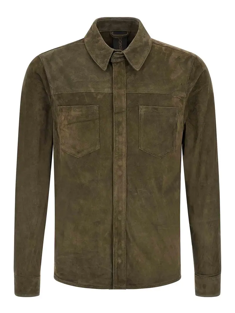 Guanti da camicia in pelle scamosciata Verde