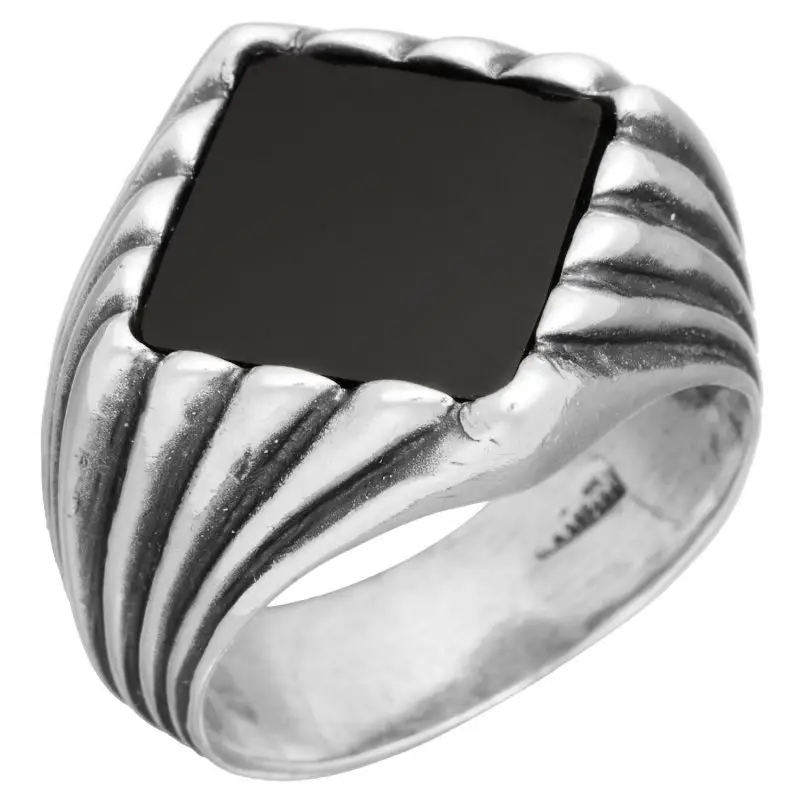 Anello Uomo In Argento Con Onice - Giovanni Raspini
