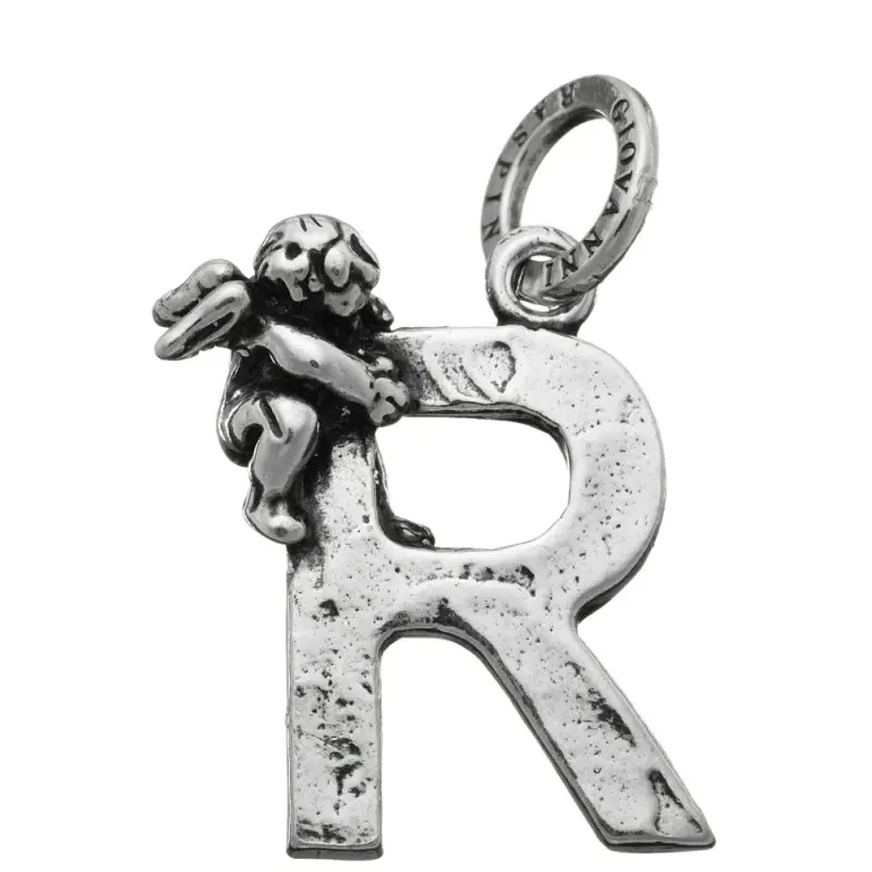 Charm "R" Con Angelo - Ciondolo Argento - Giovanni Raspini miniatura 2