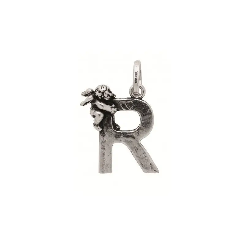 Charm "R" Con Angelo - Ciondolo Argento - Giovanni Raspini