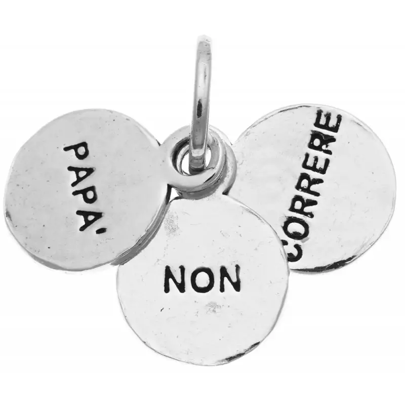 Ciondolo Papà Non Correre - Argento - Giovanni Raspini miniatura 2