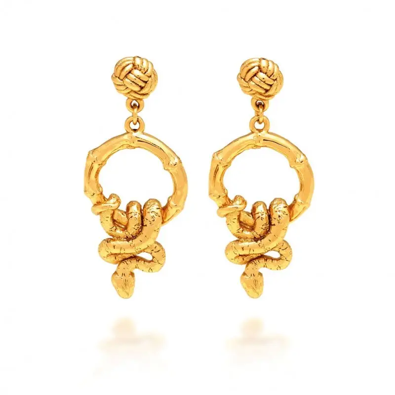 Orecchini Bambù E Serpente