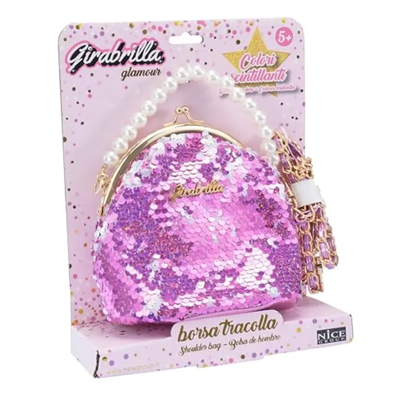 Girabrilla Bag, Borsetta a forma di Borsellino, con Paillettes e Tracolla miniatura 2