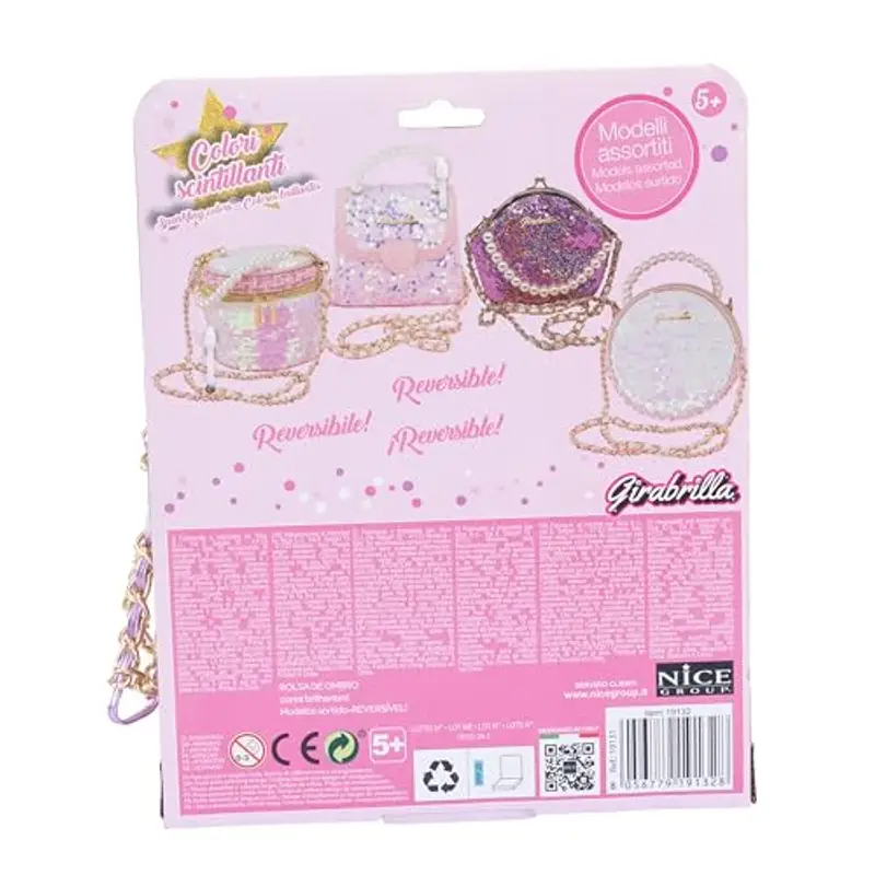 Girabrilla Bag, Borsetta a forma di Borsellino, con Paillettes e Tracolla miniatura 3