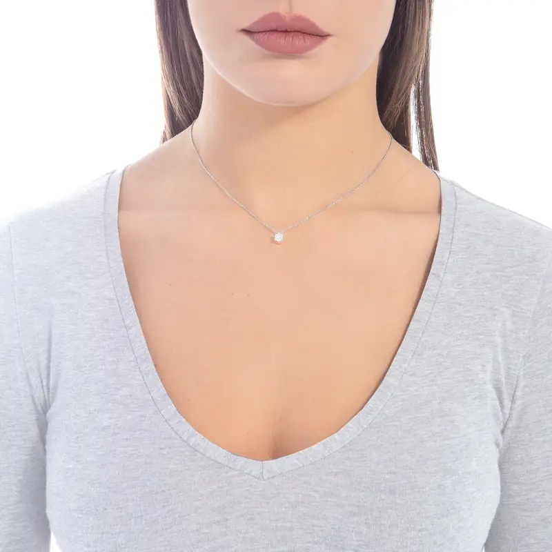 Girocollo con Angelo in Oro e Diamanti - Piccola